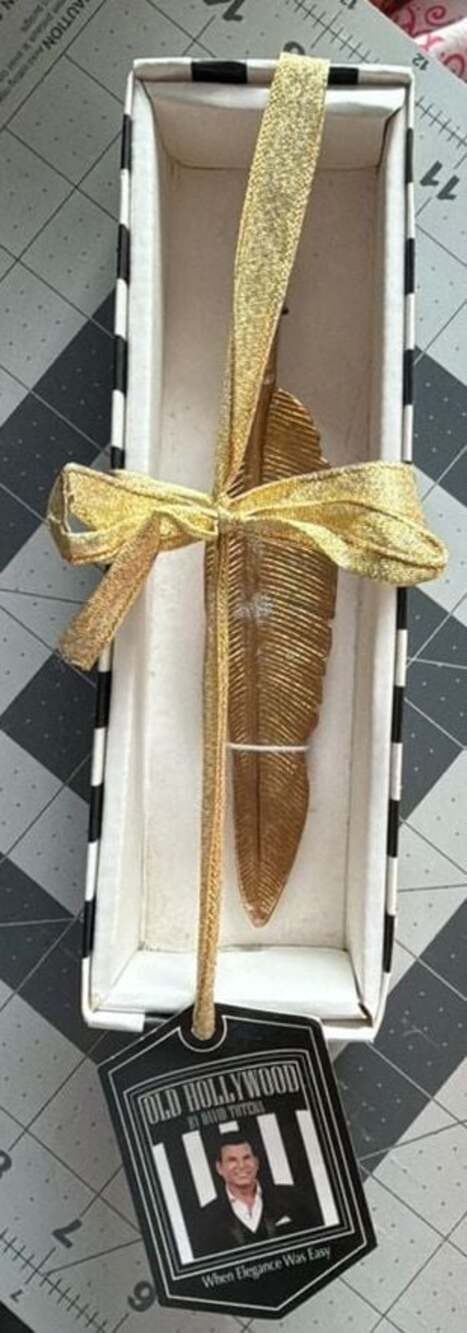 Thirstystone Old Hollywood by David Tutera Gold Brass Feather Bottle Opener